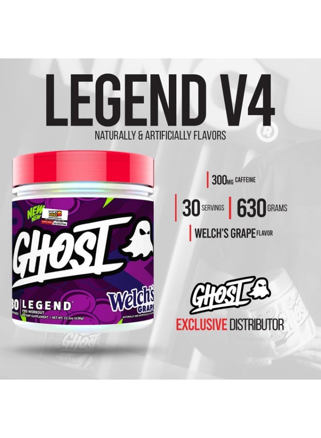 GHOST Legend Pre-Workout 630g (30 Servings) – Welch’s Grape - Image 2